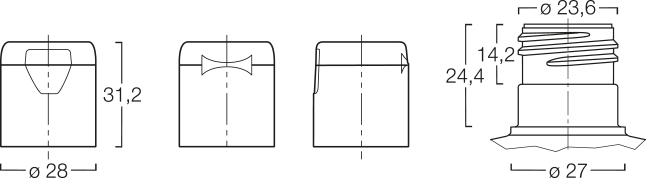 Menshen Flip-Top Cap 12848..1 Technical Drawing