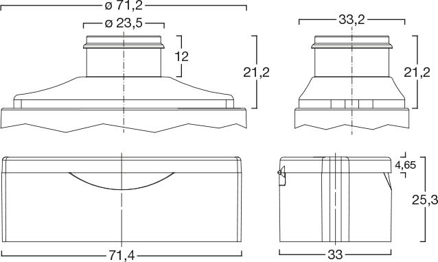 Menshen Flip-Top Cap 12851..1 Technical Drawing